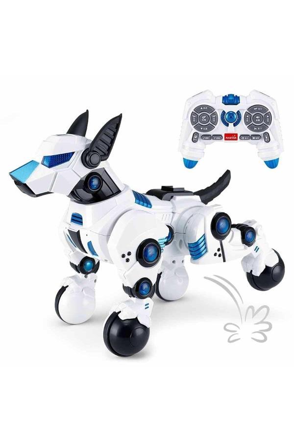 Sem oyuncak Sem Oyuncak Oyuncak Uzaktan Kumandalı Dogo Sesli Ve Işıklı Robot Köpek Beyaz - Image 1