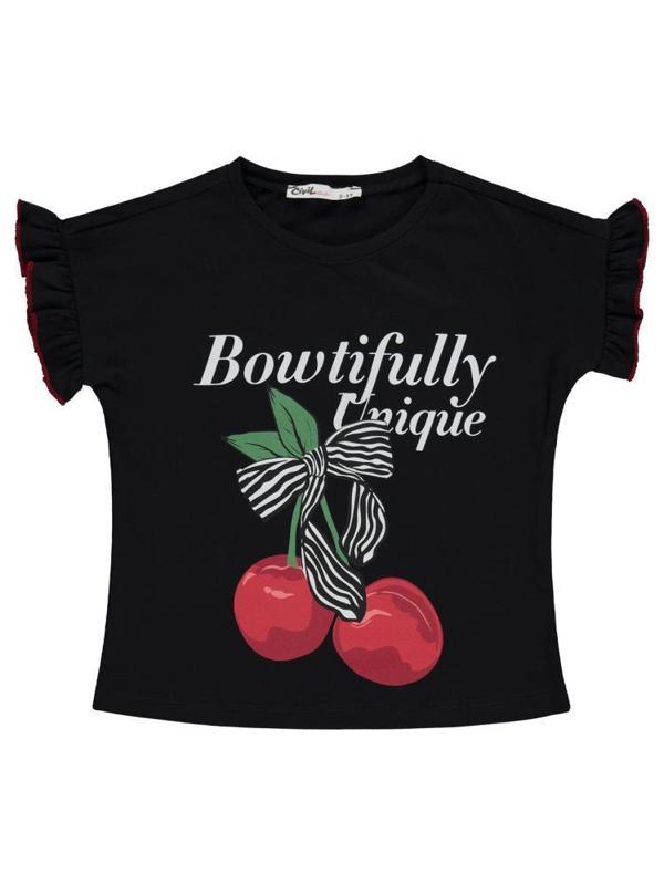 Civil Girls Bowtifully Baskılı 2-5 Yaş Tişört - Siyah5-6 Yaş - Image 1