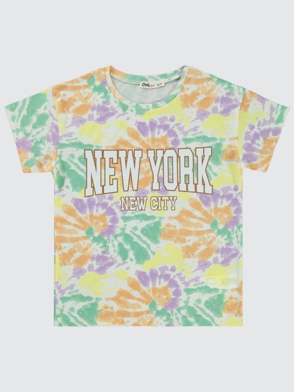 Civil Grils New York Baskılı 6-9 Yaş Tişört - Lila7-8 Yaş - Image 1