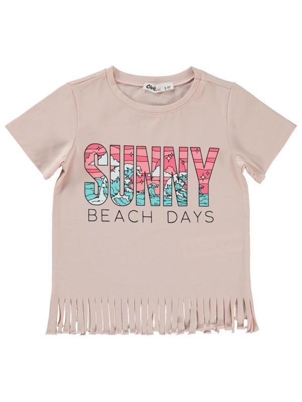 Civil Girls Sunny Baskılı 2-5 Yaş Tişört - Pudra2-3 Yaş - Image 1