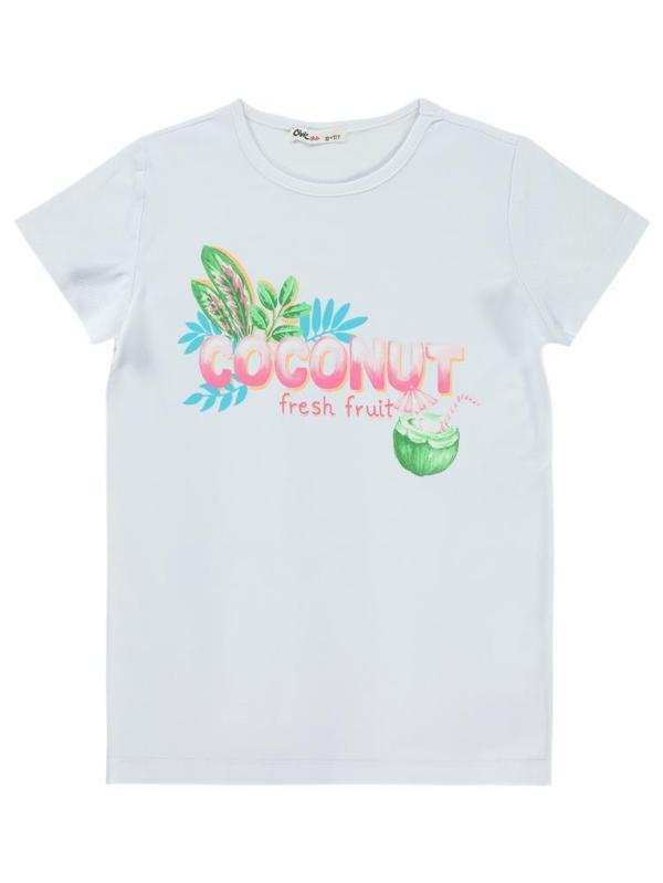 Civil Girls Coconut Baskılı 10-13 Yaş Tişört - Beyaz10-11 Yaş - Image 1