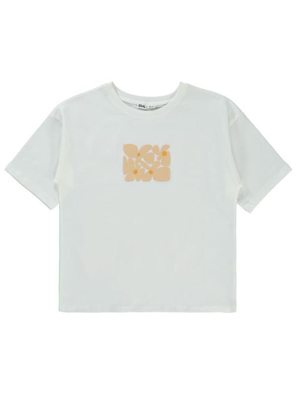 Civil Girls Young Life Baskılı 10-13 Yaş Tişört - Ekru13-14 Yaş - Image 1