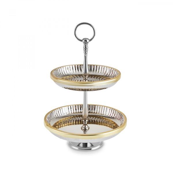 Karaca Ring 2 Katlı Kek Standı Gold 33x21,5x25 cm - Image 1