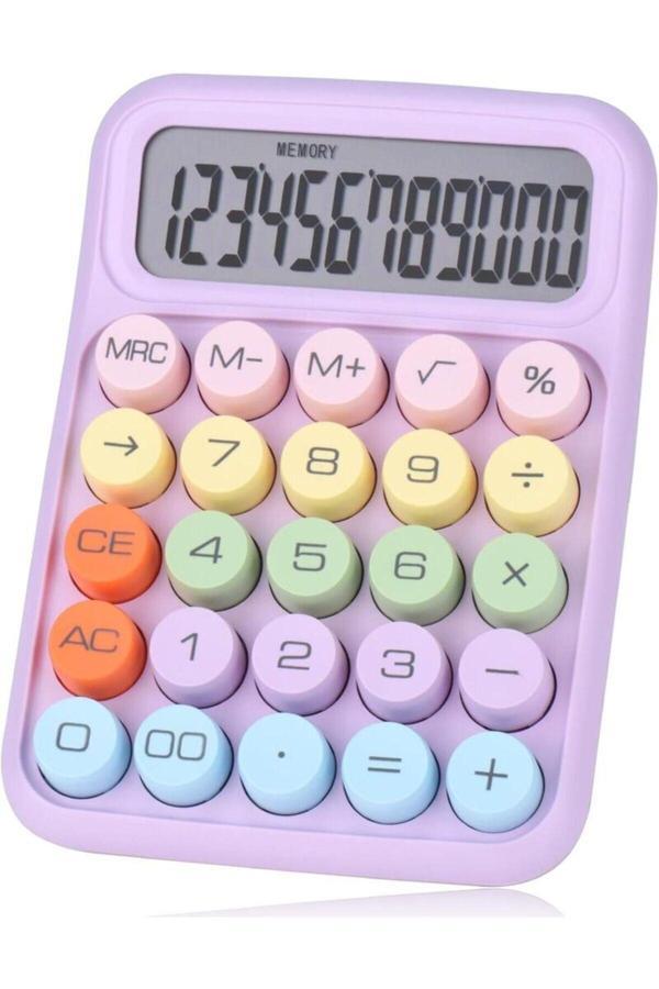 Vanckey Hesap Makinesi Renkli Tasarım - Mor Renk - Image 1