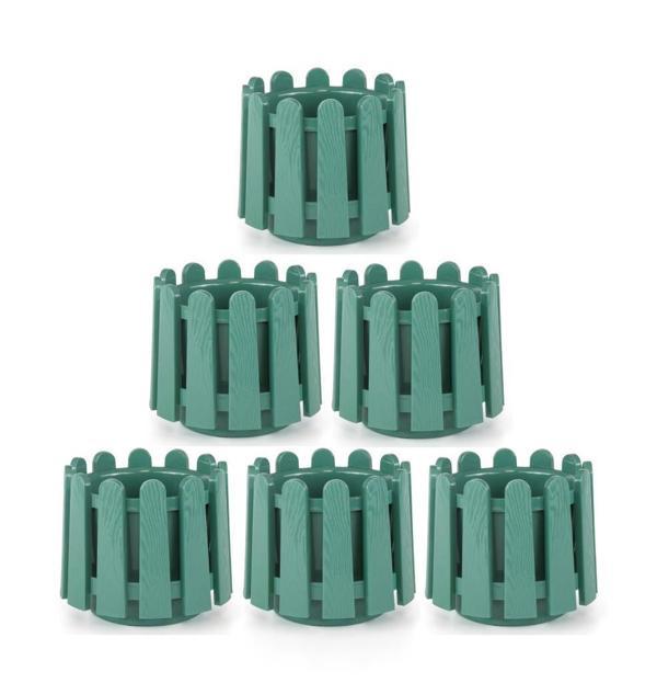 Omnipazar SO-İS03 İstanbul Dekoratif Yuvarlak Saksı 6,6 lt Yeşil 6 Adet - Image 1