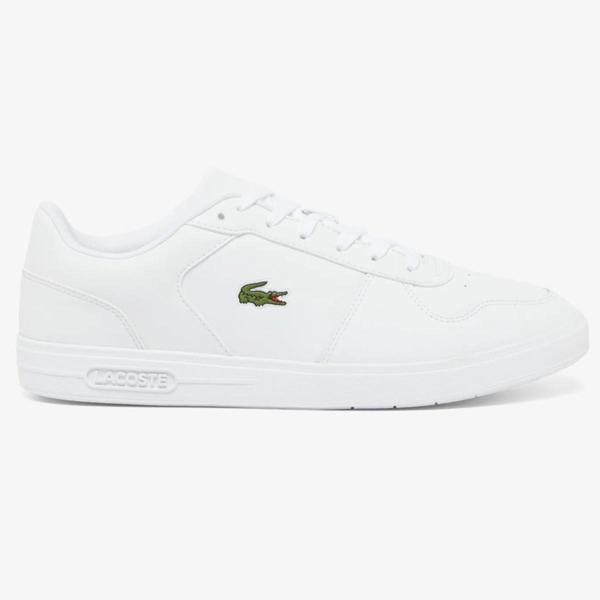 Lacoste T-Base Unisex White Leather Sneaker Unisex Hakiki Deri Günlük Spor Ayakkabı Beyaz  - Image 1