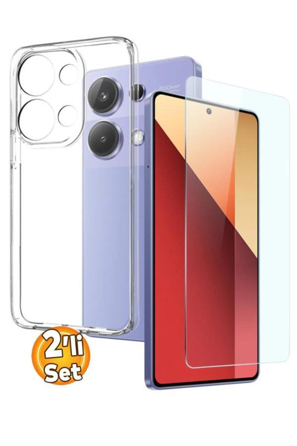  Xiaomi Poco M6 Pro 4G Şeffaf Kılıf + Cam Ekran Koruyucu Seti - Image 1