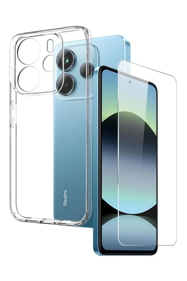 Xiaomi Redmi Note 14 4G Şeffaf Kılıf / Cam Ekran Koruyucu Seti - Image 1