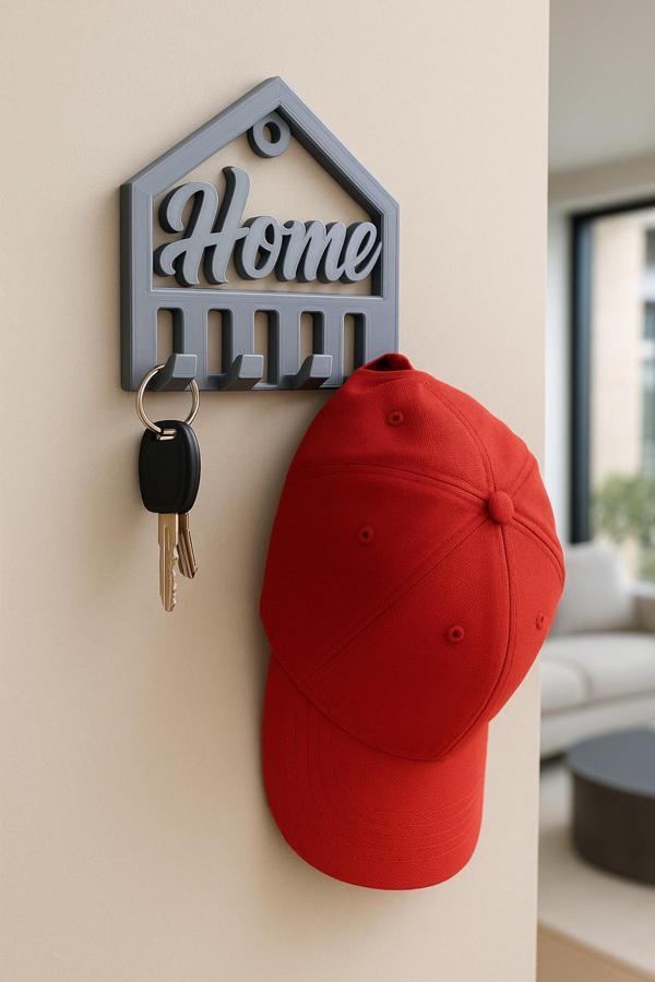 Dekoratif Açılır Kapanır Anahtar Askı Home Detay 15 X 15 Cm - Image 1