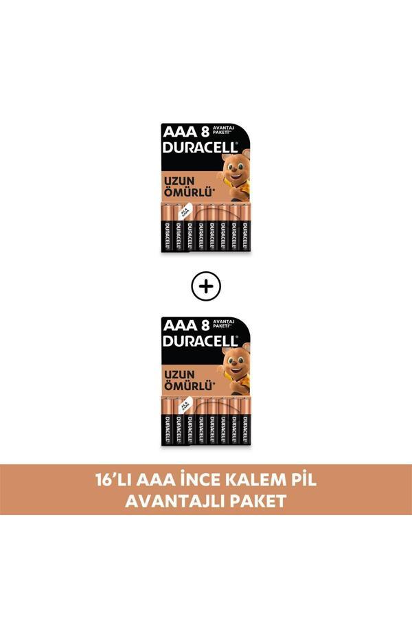 Duracell Alkalin Aaa İnce Kalem Pil, 1,5V (Lr03 / Mn2400), 8'Li Paket X 2 - Image 1