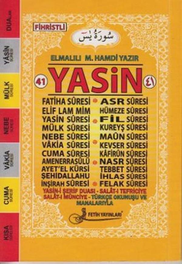41 Yasin Türkçe Okunuşlu Mealli - Cep Boy (Fo19) - Fetih Yayınları - Image 1