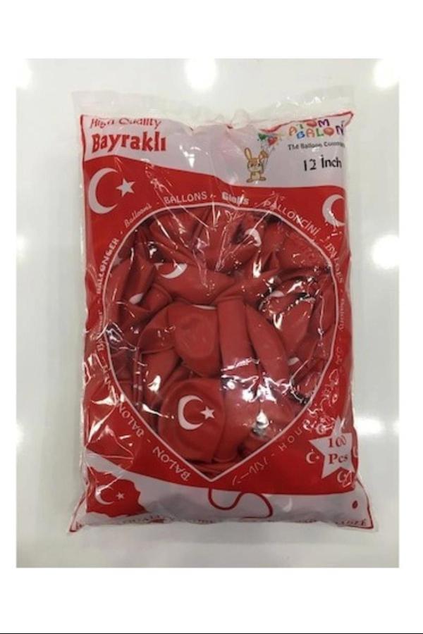 Baskılı Ay Yıldızlı Balon 100'lü - Ürün Kodu : ORC.B.EVİ.36 - Image 1