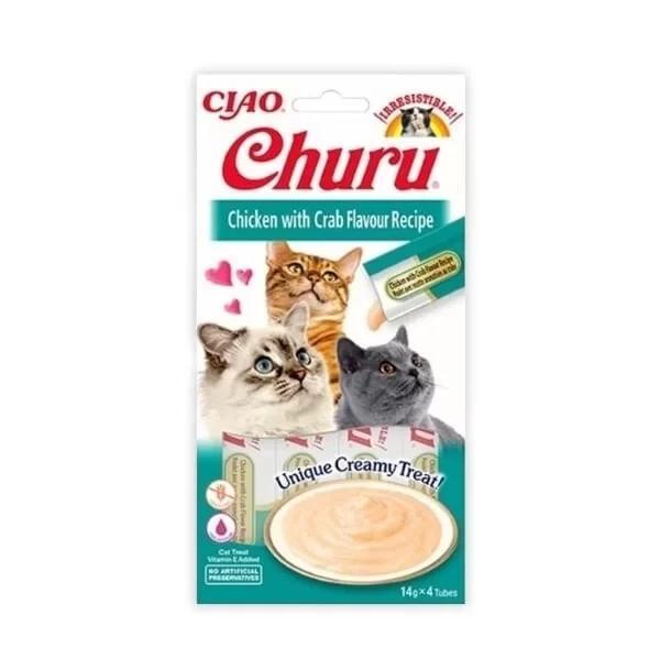 Inaba Ciao Churu Cream Tavuklu ve Yengeçli Sıvı Kedi Ödül Maması 14 Gr 4 Adet - Image 1