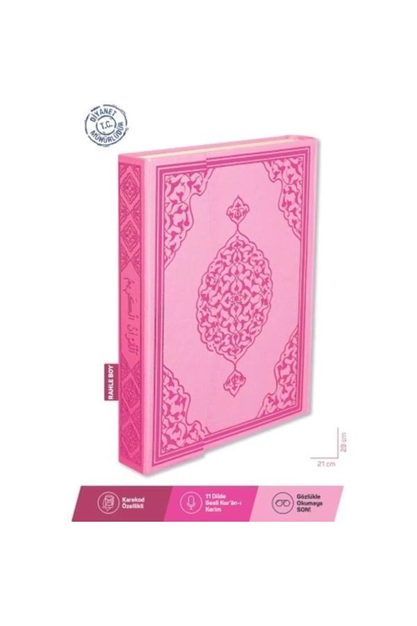 6532 Merve Yayınları Kur'An-I Kerim Bilgisayar Hatlı Pembe Renk Rahle Boy (Kur-An 012) Sesli Kur-An & Diyanet Mühürlüdür - Merve Yayınları - Image 1