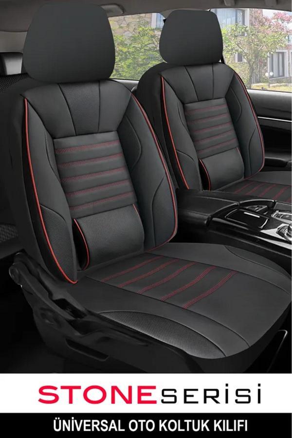 Store Mini Countryman (F60) Cooper D 2.0 (150 Hp) All4 2018 Uyumlu Deri Stone Oto Kılıfı Tam Set Kırmızı - Image 1