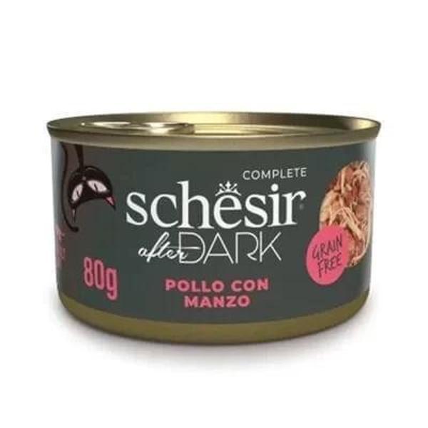 Schesir After Dark Et Suyu içinde Tavuklu ve Sığır Etli Yetişkin Kedi Konservesi 80 Gr - Image 1