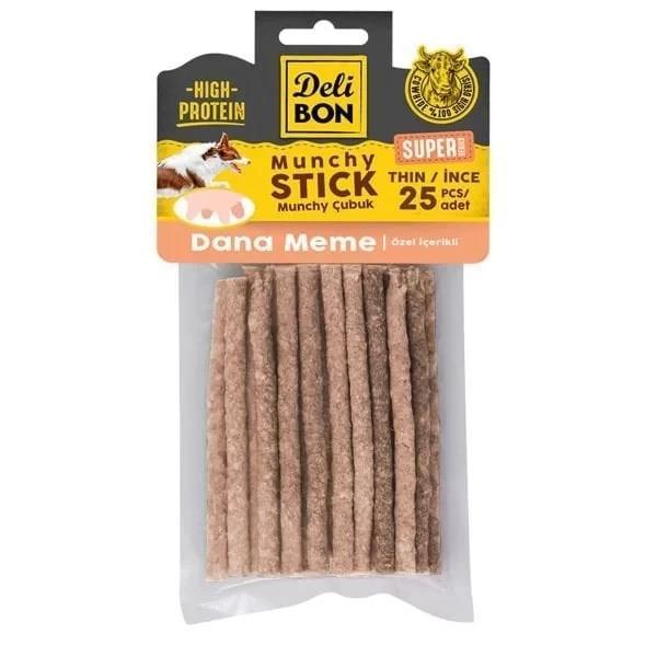 Delibon Süper Munchy Çubuk Dana Memeli Köpek Çiğneme Kemiği İnce 25 Adet - Image 1