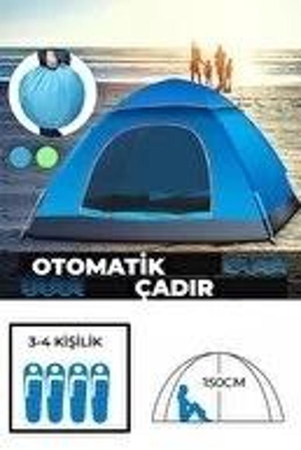 Otomatik Havada Açılan Su Geçirmez Çadır 4 Kişilik - Image 1