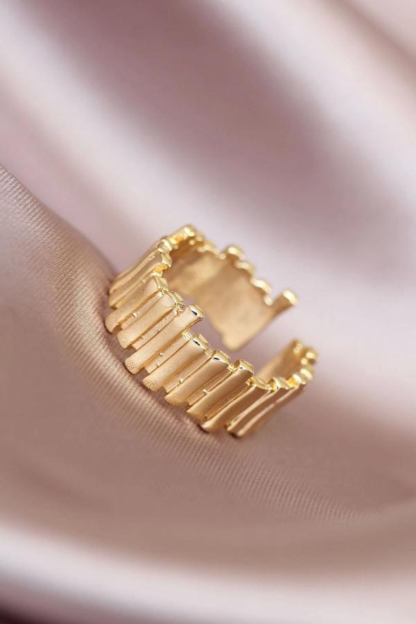 Gold Renk Metal Ayarlamalı Kadın Yüzük - Image 1