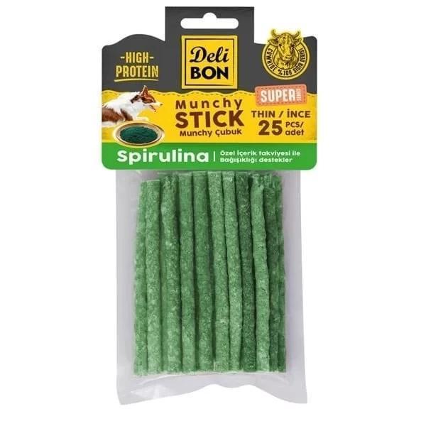 Delibon Süper Munchy Çubuk Spirulinalı Köpek Çiğneme Kemiği İnce 25 Adet - Image 1