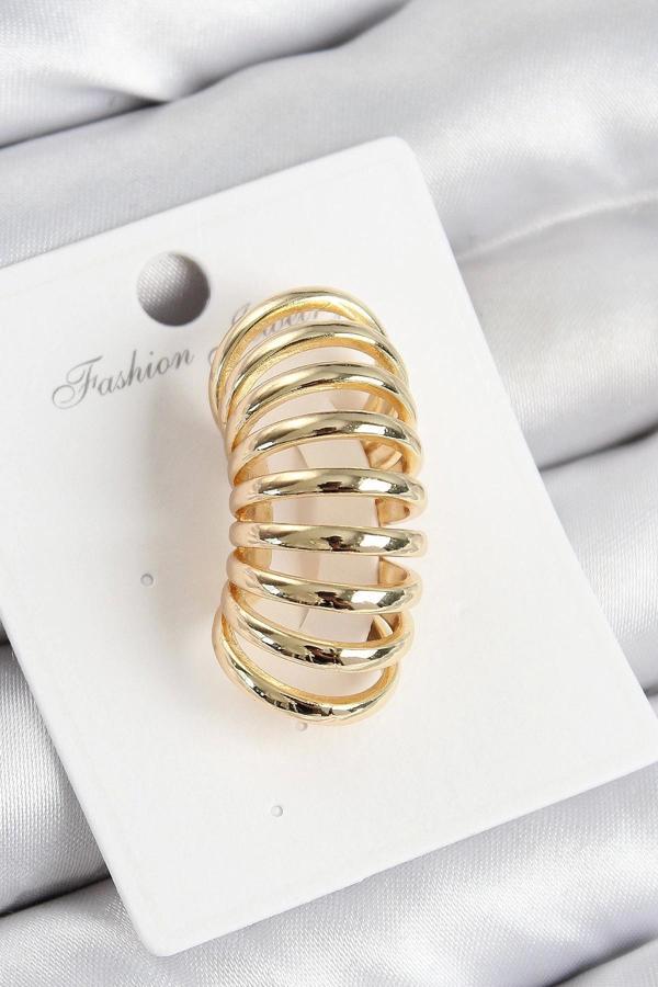 Pirinç Yay Model Gold Renk Sağ Kıkırdak Küpe - Image 1