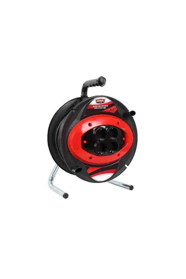 Amiral 50 Mt Makaralı 4'lü Elektrik Uzatma Priz 3x2,5 Mm Siyah - Image 1