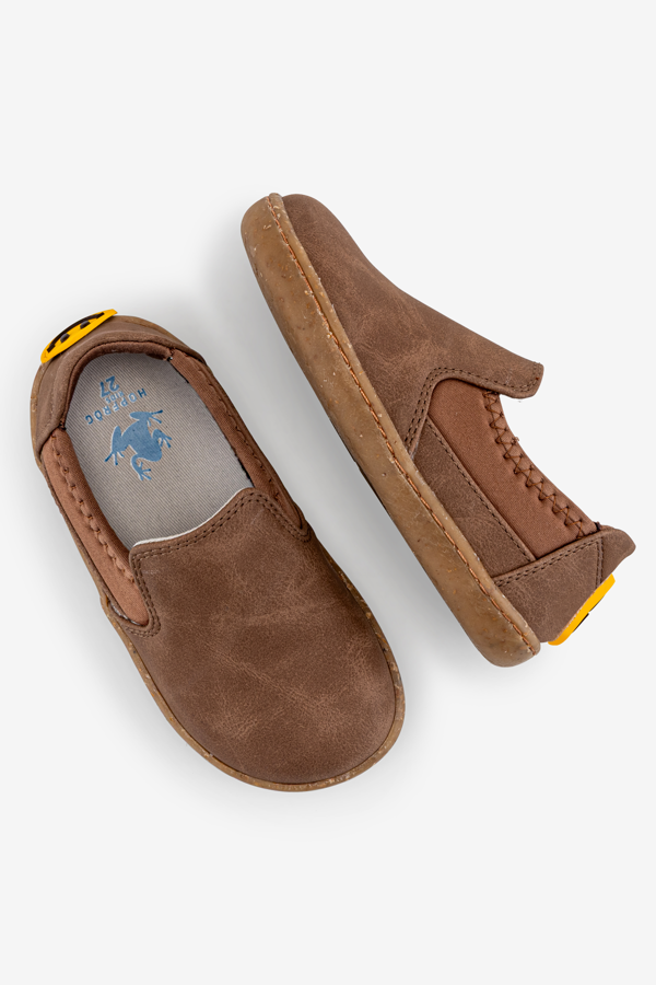 Smart Walker Slip-On #Tags Kahverengi Meşe Barefoot Işıklı Çocuk Ayakkabı - Image 1