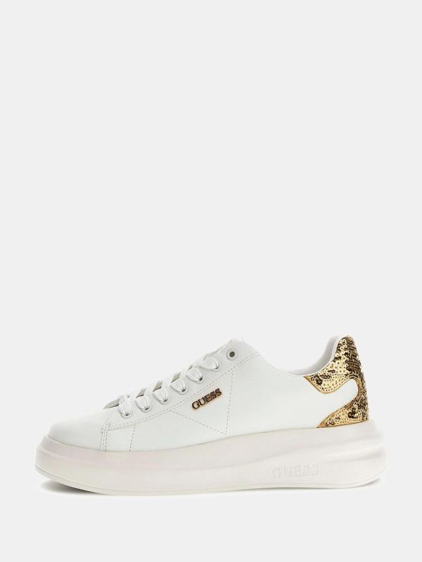 Guess Elbina10 Kadın Beyaz Altın Deri Sneaker FLFE10ELE12-WHIGO - Image 1