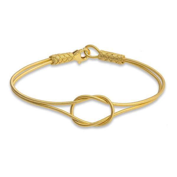 Gümüş Gold Dilek Düğüm Kazaziye Örgü Bileklik  SL5232 - Image 1