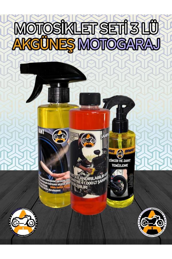 Akgüneş Motosiklet Bakım Seti 3Lü - Image 1