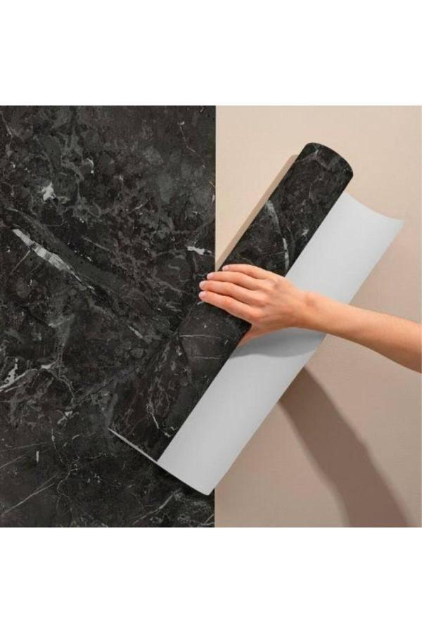 Akgüneş Siyah Mermer Desenli Yapışkanlı Kaplama Kağıdı 5 Metre - Image 1