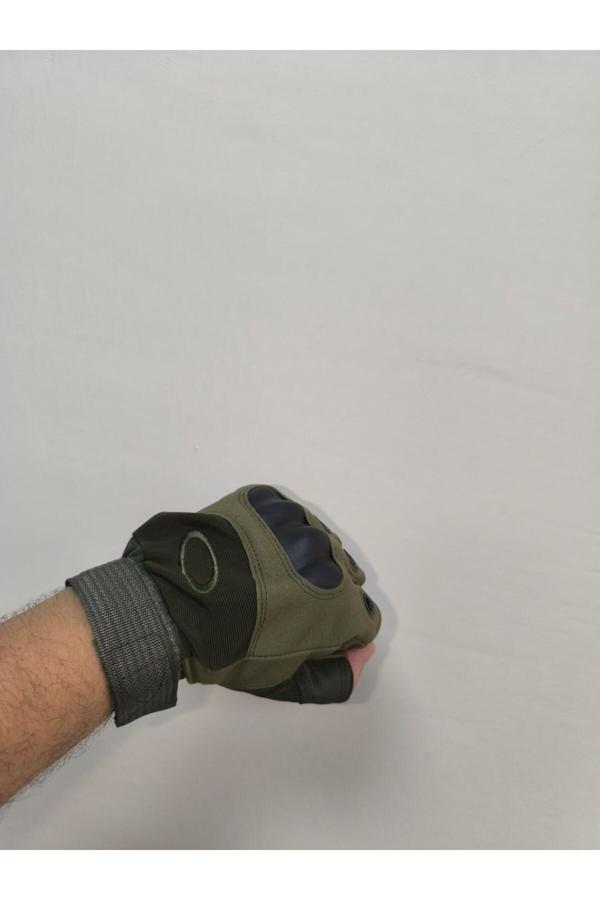 Akgüneş Tatical Yarım Motosiklet Ve Scooter Eldiveni Yeşil Veya Siyah - Image 1