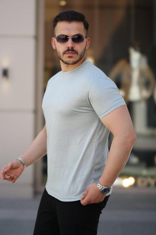 Erkek Mini Jakarlı Kısa Kollu T-shirt - Image 1