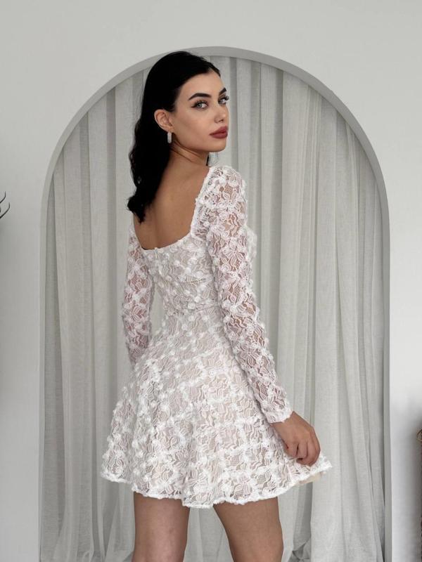 Fers Çiçek Detay Elbise - Image 1