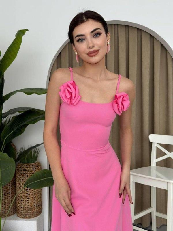 Matilda Gül İp Askılı Elbise - Image 1