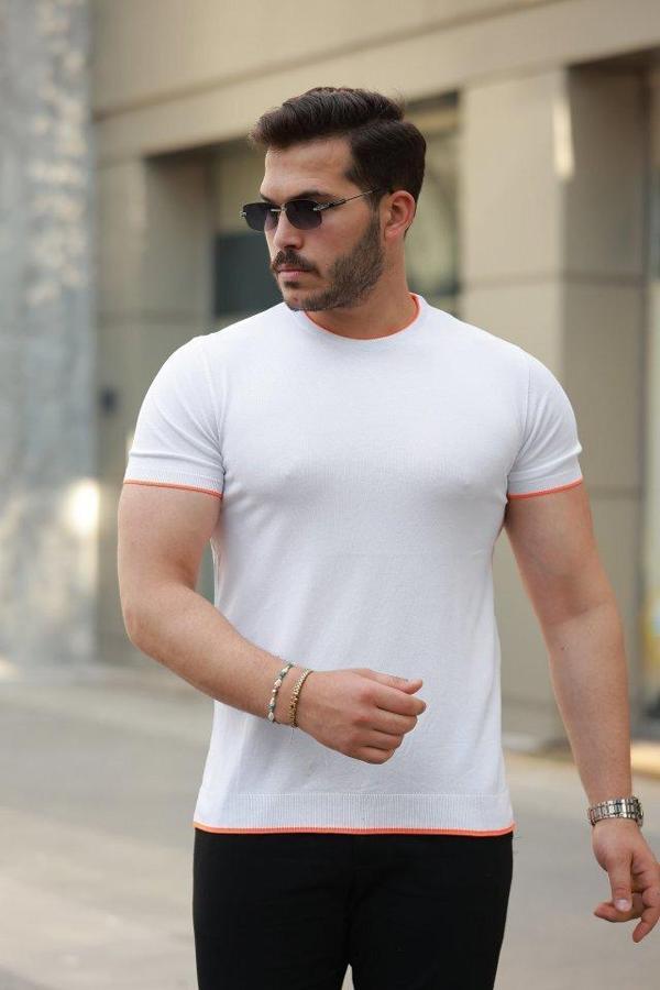 Erkek Bisiklet Yaka Kısa Kollu Tişört - Image 1