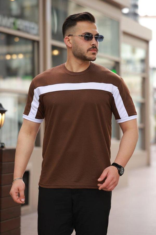 Erkek şerit Detaylı Kısa Kollu T-shirt - Image 1