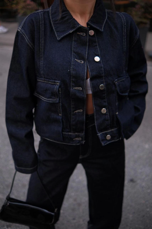 Denim Jeans Kot Takım - Siyah - Image 1