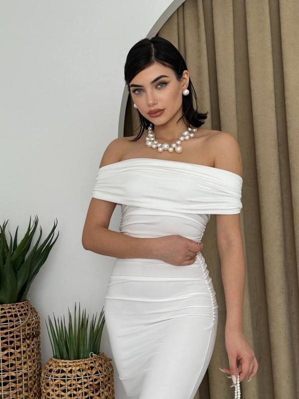 Milan Madonna Yaka Kalem Elbise - Image 1