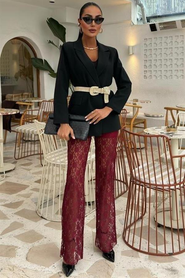 İçi Astarlı Dantel Pantolon 0081 - Image 1