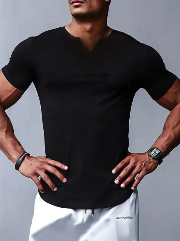 Erkek Kısa Kollu V Yaka Süprem T-shirt - Image 1