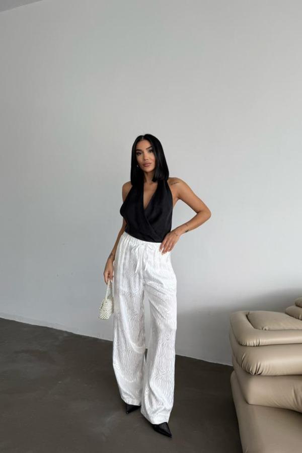 JAKAR SATEN PANTOLON - Beyaz - Image 1