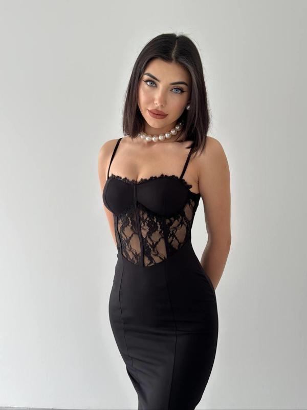 Begonia İp Askılı Elbise - Image 1