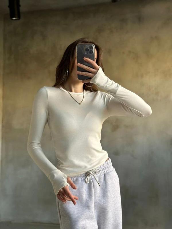 Parmak Geçmeli Buzi Body - Beyaz - Image 1