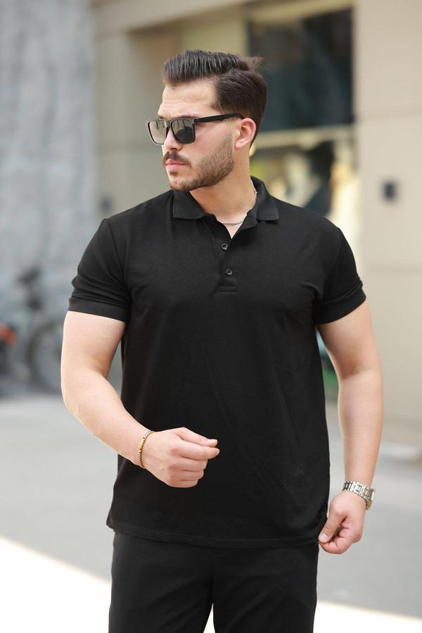 Erkek Kısa Kollu Yakalı Viskon Iki Iplik Erkek Bluz - Image 1