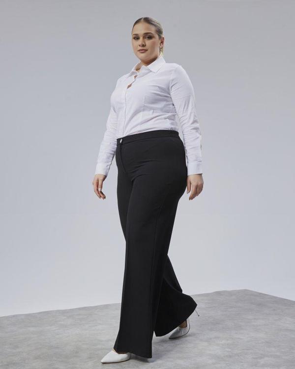 Poly Viscose Full Lycra Beli̇ Lasti̇kli̇ Battal Pantolon - Image 1