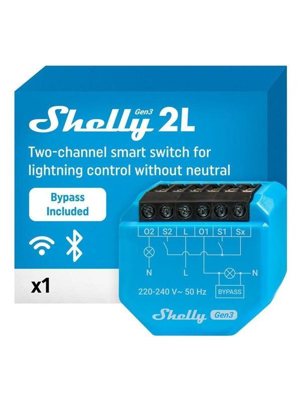 Shelly 2L Gen3 Nötrsüz 2 Kanallı Akıllı Röle - Image 1