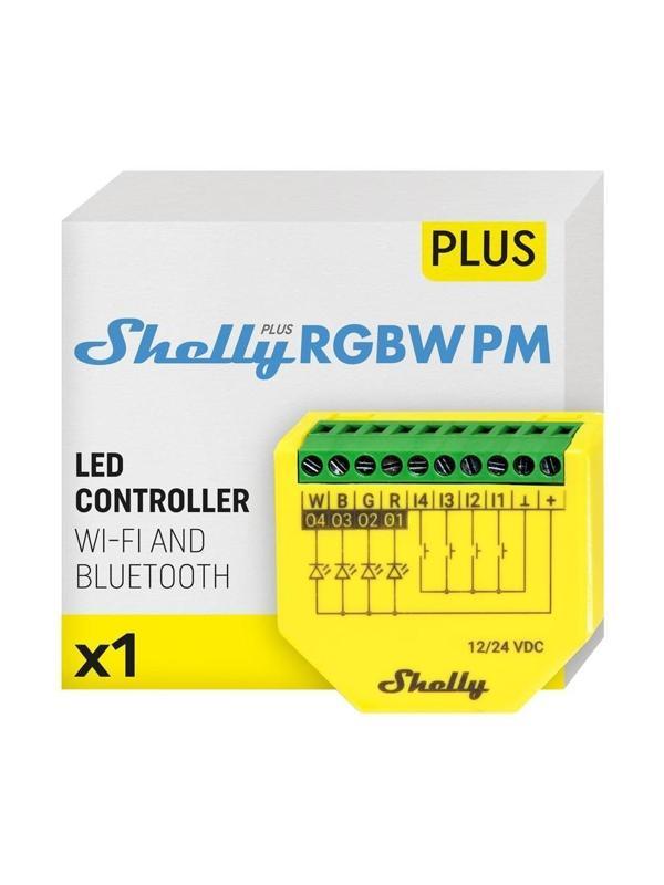 Shelly Plus RGBW PM Akıllı LED Renk ve Parlaklık Kontrol Rölesi - Image 1