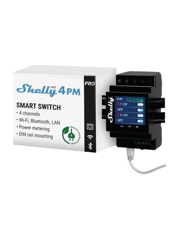 Shelly Pro 4PM Dört Kanal Enerji Ölçer Röle - Image 1