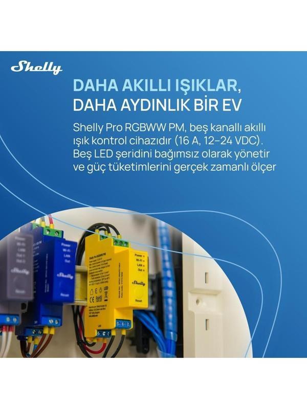 Shelly Pro RGBWW PM Akıllı LED Renk ve Parlaklık Kontrol Rölesi - Image 1